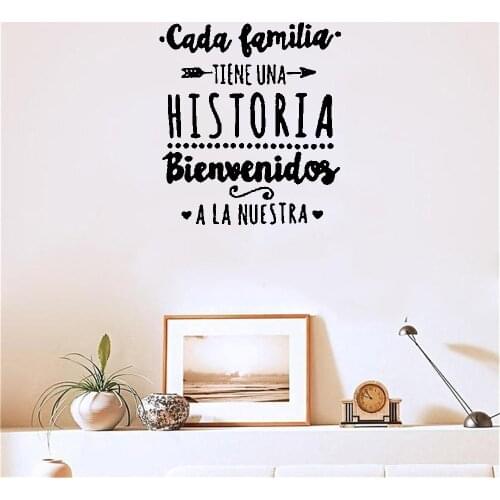 Spanish Quote History Wall Sticker Every Has Family Wall Decal Decoration Home Vinyl Art Mural Revocable RU4091