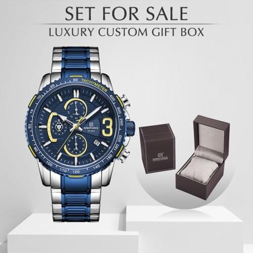 NAVIFORCE New Watches for Men Waterproof Quartz Watch Top Brand Mens Stainless Steel Sports Clock Chronograph Relogio Masculino