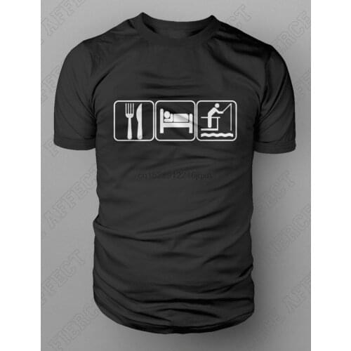 New Brand-Clothing T Shirts Eat Sleep Fishinger T-Shirt Rod Angling Coarse Fly Pole Tackle Carp Tshirt Summer Fashion