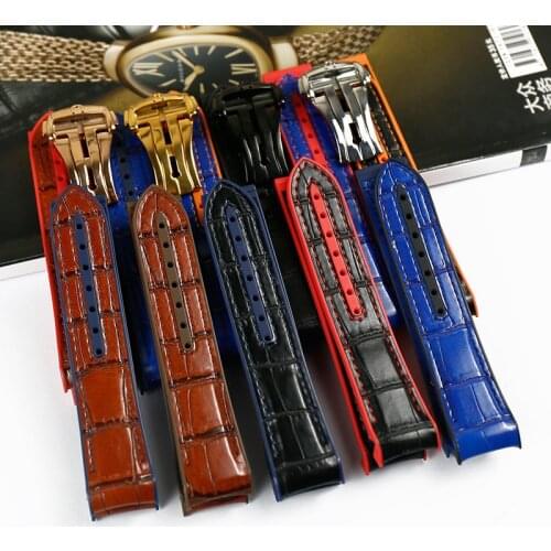 20mm22mmMens Rubber Strap Watch Accessories Pin Buckle For Omega Seamaster Planet Ocean Leather Strap Womens Sports watch band