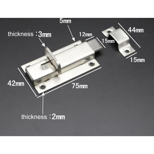 1Pc Stainless Steel Manual Door Latches Sliding Locks Barrel Bolts Latch Hasp Stapler Gate Lock Safety Easy Install for Bathroom