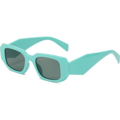 Thin Square Frame Women Men Sunglasses Green Gray Lens UV400 Eye Protection Girl Sexy Ladies Outdoor Eyewear