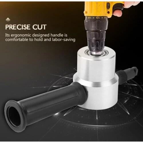 Metal Cutting Machine Double Head Sheet Nibbler Metal Cutter Drill Attachment 360 Degree Adjustable Metal Electric Cutter