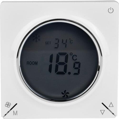 LCD Air Conditioning Fan Coil Central Thermostat Cooling Heating Room Temperature Controller Central Fan Coil Thermostat