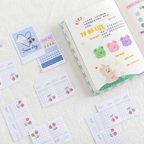 1pc Kawaii Color Inside Page Notebook Cute Illustration Inner Paper PU Cover A6 DIY Scrapbook Lovely Gifts for Students