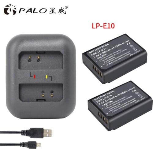 LP-E10 LPE10 LP E10 Camera Battery Bateria Batterie AKKU + LCD Charger for Canon 1100D 1200D 1300D Rebel T3 T5 KISS X50 X70