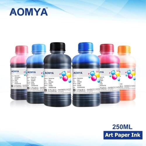 Aomya 6x250ml Universal Art Paper Ink Compatible for Epson R280 R290 R330 L800 L801 L805 L1800 1390 1400 1410 Printer