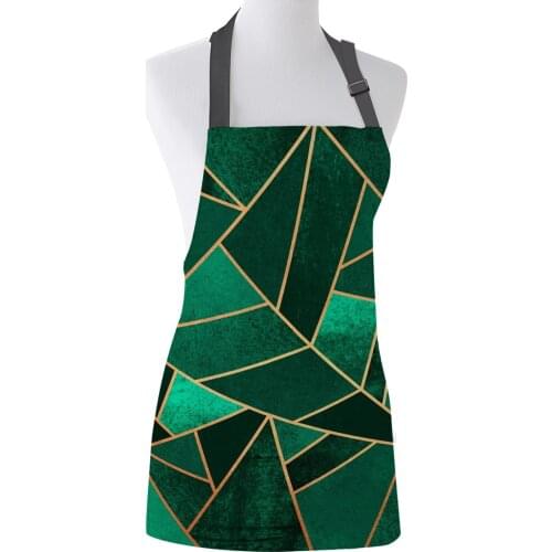 Emerald and Copper Print Apron Print Unisex Kitchen Bib with Adjustable Neck for Cooking Gardening