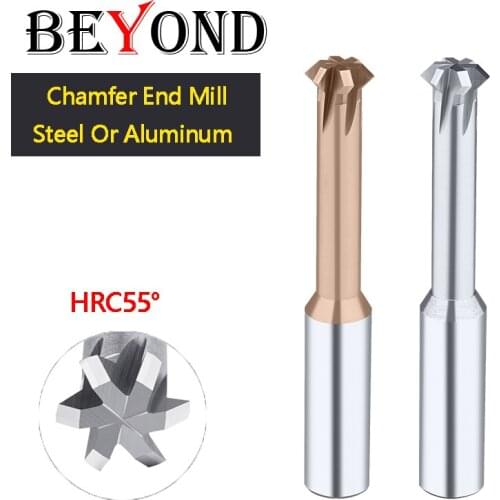 BEYOND Upper And Lower Chamfer Milling Cutter Positive Negative Cemented Carbide Tungsten steel For Aluminum Or Steel HRC55