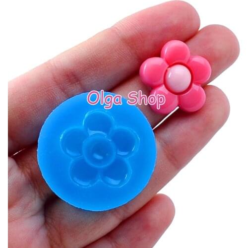 HYL186 18.9mm Flower Silicone Mold Fondant Cake Decoration Candy Resin Clay Earrings Necklace Craft Soap Candle FOOD SAFE