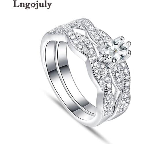 Fine Jewelry Women Ring Pure 925 Sterling Silver Ring Zirconia Rhinestone Wedding Rings Jewelry Accessories For Bride Party Gift