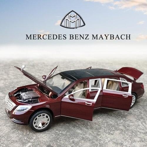 New 1:24 Mercedes-Benz Maybach S600 Model Car Simulation Boy Sound And Light Pull Back Car Alloy Car Collection Decoration Gift