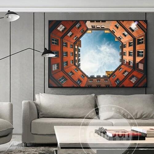 Fashion Artistic Modern Architecture Canvas Painting Unique Wall Picture for Living Room Bedroom Aisle Poster n Print Decoration
