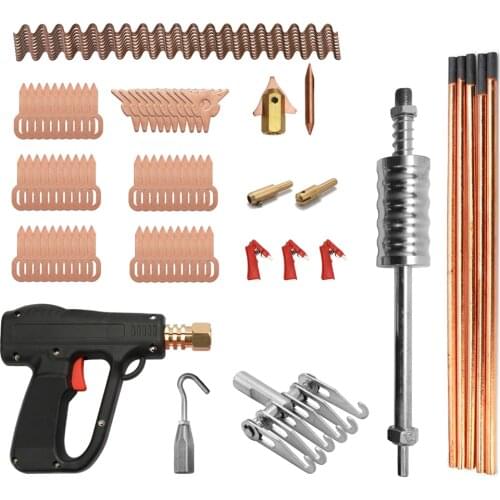 86pcs Dent Puller Kit Car Body Repairing Tool Spot Welding Electrodes Spotter Welder Machine Straightenging Dents Remover Device