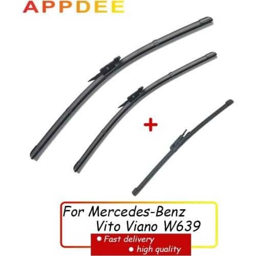 APPDEE Wiper Front Rear Wiper Blades Set For Mercedes-Benz Vito Viano W639 2011- 2014 Windshield Windscreen 28"26"15"