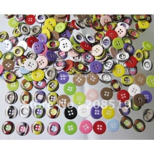 NB0114 Bulk buttons for apparel Mixed colors 500pcs/lot 1/2" 4 holes shirt button garment accessories