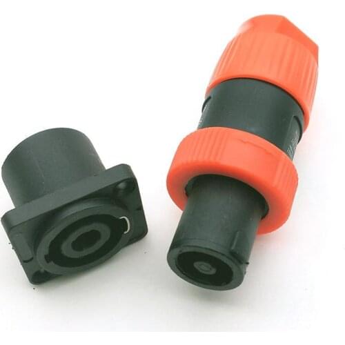 10 Set Orange Speakon ( 10pcs 4 Pin Male + 10 pcs Female Plug ) NL4FC Four Core Speaker Audio Cable