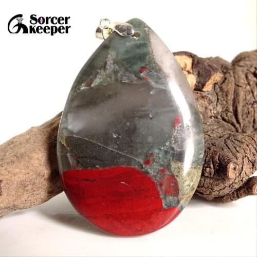 Collares New Pendant Necklace Natural Crystal Stone Bloodstone Beads Agates Necklace & Pendants Fashion Bijoux Women US680