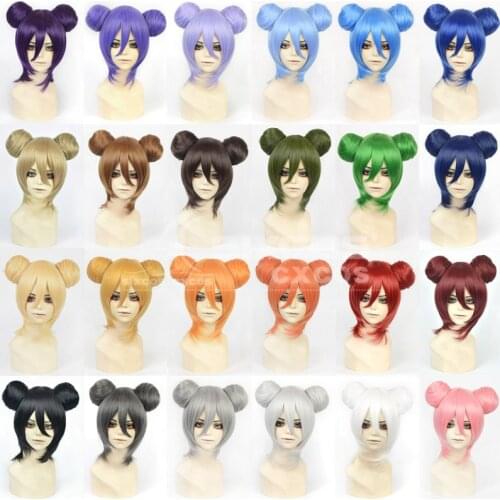 DIOCOS Love Live Sunshine Tsushima Yoshiko Chun Li Cosplay Wigs Women Girls Colorful Hair Bun