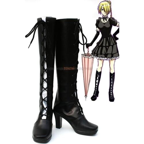 BEELZEBUB Hildegarde Hilda Cosplay Boots High Heel Shoes Custom Made for Unisex