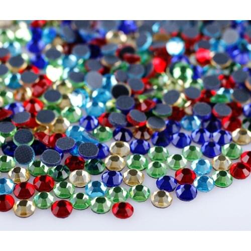 SS6-SS30 Crystal AB Flatback Hot Fix Rhinestones High-Quality DMC Glass Strass Hotfix Rhinestones DIY for Garment Decorations