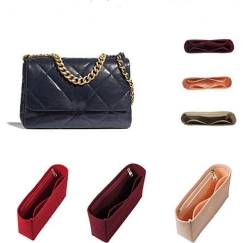 For CC 19 maxi Flap Handbag Felt Cloth Insert Bag Organizer Makeup Handbag Organizer Travel Inner Purse Portable Cosmetic Bags
