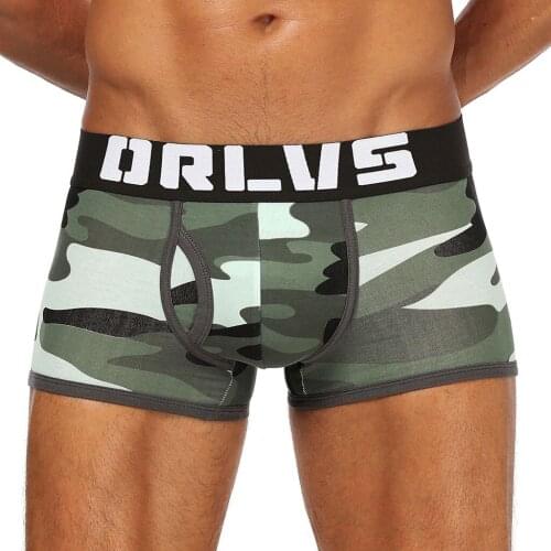 Men Camouflage Printed Boxer Sexy Breathable Hip Raise Boxers Underwear Sexy Panties Male Letter Print Underpants Underwear