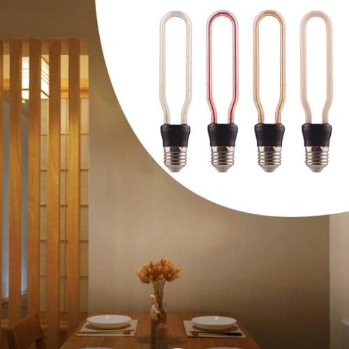 5pcs U-Shaped Filament Bulb LED Light Spiral Lighting Decorative Light Drop shipping