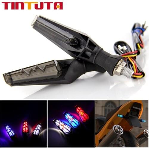 2PCS Universal Motorcycle DRL Turn Signal Light Motorbike Led Indicator Daytime Running Light Flowing Brake Strobe Flash 12V