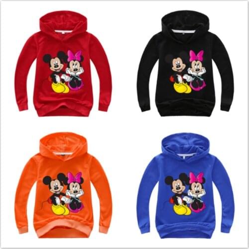Spring Autumn Mickey Minnie Print Childrens Clothes Baby Boys T Shirts Girl Long Sleeve Hoodies Kid Sweatshirts Casual Tops Tee