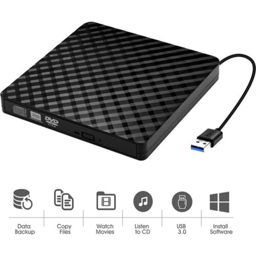 PC Cd Player Laptop External USB 3.0 DVD RW CD Writer Portable Optical Drive Burner Reader Player Tray