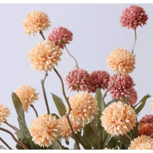 1pcsSimulation of 5 Dandelion Balls Chrysanthemum Silk Flower Home Living Room Room Decoration Handmade DIY Flower Arrangement
