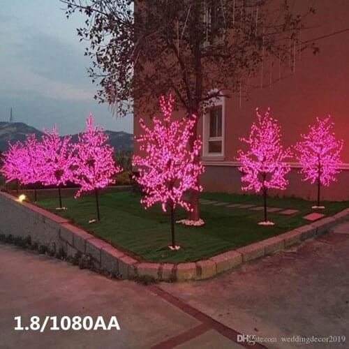 2M LED Crystal Cherry Blossom Tree Light Christmas New Year Wedding Luminaria Decorative Tree Branches Lamps Indoor Lighting