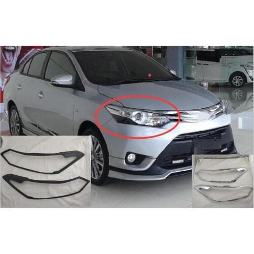 2013 2014 2016 for Toyota XP150 Vios Yaris ATIV ABS Head Light Lamp Cover Trim Frame Protector Sticker Car Styling Accessory