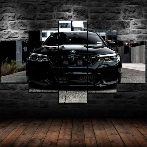 German Luxury Performance Car M5 5 Panel Canvas Picture Print Wall Art Canvas Painting Wall Decor for Living Room No Framed