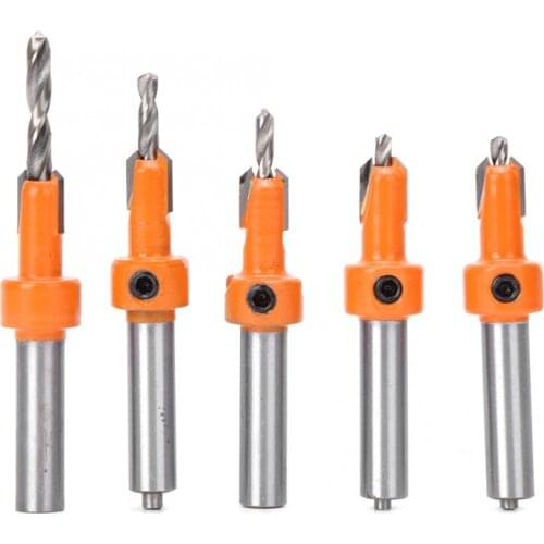 5 pcs Countersink Drill Bit Woodworking Self-Taping Drill Bit Carpentry Tool New