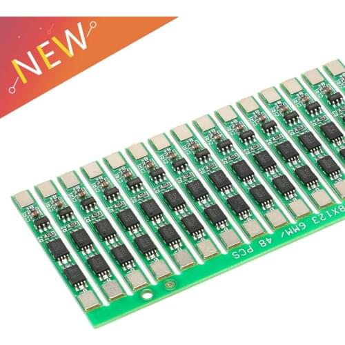 50 pcs 1S 3.7V 4A li-ion BMS PCM 18650 Battery Protection Board PCB for 18650 lithium ion li Battery Double MOS