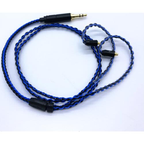 8 core short cable MMCX UE900 IE80 0.78MM QDC A2DC IM50 Bluetooth-compatible cable single crystal copper silver plated cable