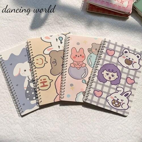 Cartoon Cover Notebook A5 Dots/Square/Ruled/Blank 120 Pages Paper Daily Writing Planner Office School Supplies Stationery