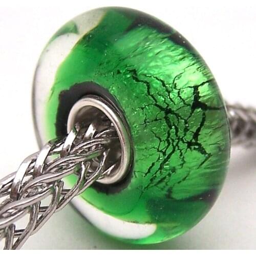 PJG3005 100% S925 Sterling Silver Beads Murano Glass beads Fit European Charms Bracelet charms diy jewelry Lampwork GlassBeads