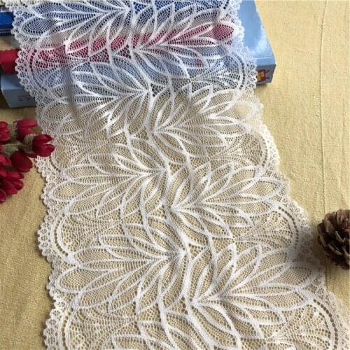G-5 E2895 19.5cm White Embroidered Mesh Fabric Lace Garment Lace Sewing Accessories Trim Handmade Material DIY
