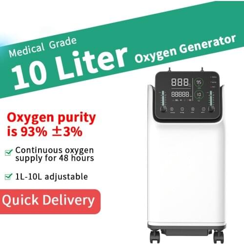 ZY-10AW Oxygen Generator 10L Elderly Oxygen Inhalation Machine 2-in-1 Atomizing Oxygen Machine 95% Oxygen Concentration