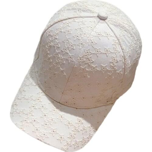 Ponytail with Embroidered Star Baseball in Campus Style Outfit Accessory