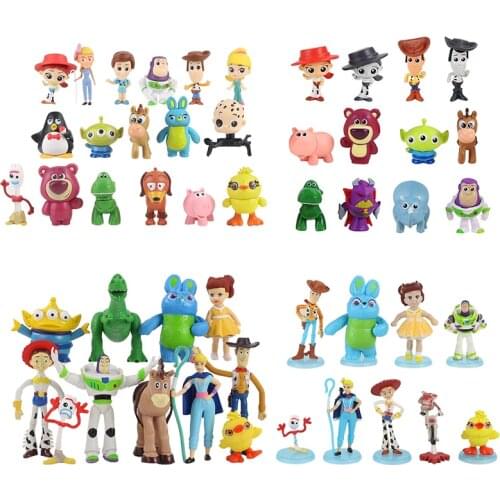 Anime Toy Story Woody Buzz Lightyear Jessie Cartoon Mini Dolls PVC Action Figure Collectible Toys