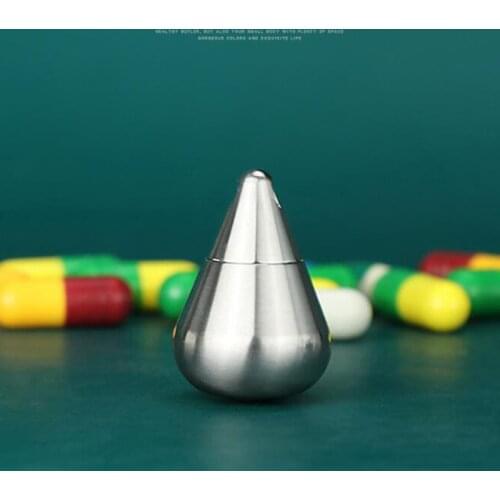 Mini Titanium Alloy Seal Bottle Waterproof Bottles Water Drop Shape Capsule Outdoor Camping EDC Tool Titanium Sealed Pill Case