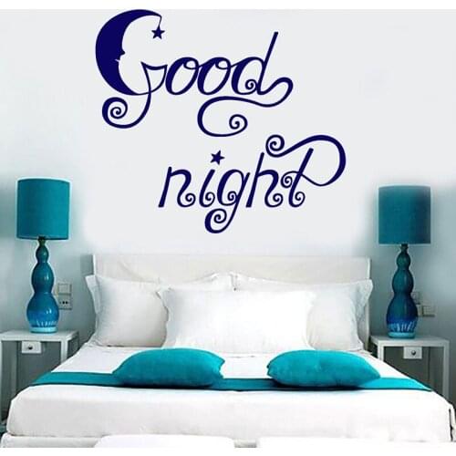 Good Night Quotes Wall Decals Moon Dreams Wall Sticker For Nursery Kids Bedroom Home Decoration Art Mural H157