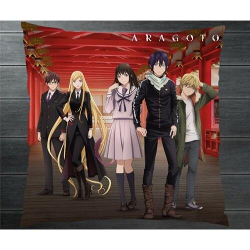 Noragami Yato Hiyori Iki Yukine Kazuma Bishamonten Fanart Two Side Pillowcase Pillow Case Cover Cosplay Gift BED/SOFA/CAR Decor