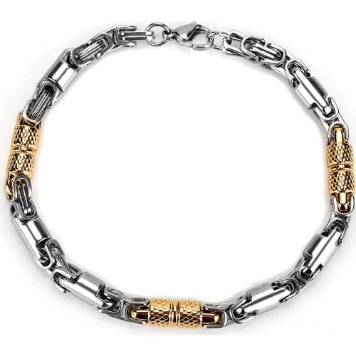 New Bracelet & Bangles for Women Men Gold Silver Color Hot Bamboo Joint Metal Chain Bracelet Fashion Bangles Jewelry