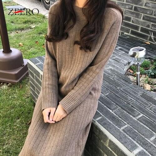 Autumn Women Long Sleeve Knitting Bodycon Maxi Dress Elegant Korean Female Casual Winter White Long Sweater Dresses Plus Size