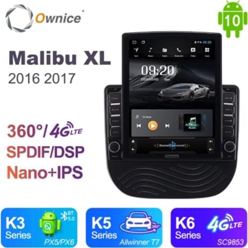 Ownice Android 10.0 Octa 8 Core Car Radio forChevrolet 2016 - 2017 Malibu XL GPS Multimedia Stereo PlayerTesla Style 4G LTE